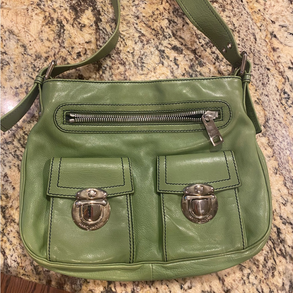 Marc Jacob’s purse and wallet- green with silver hardware